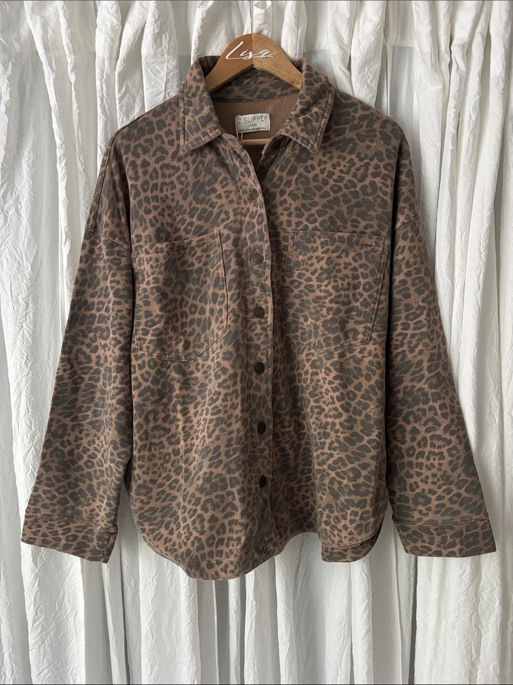Z Supply Leopard Print Utility Jacket in Brown and Black